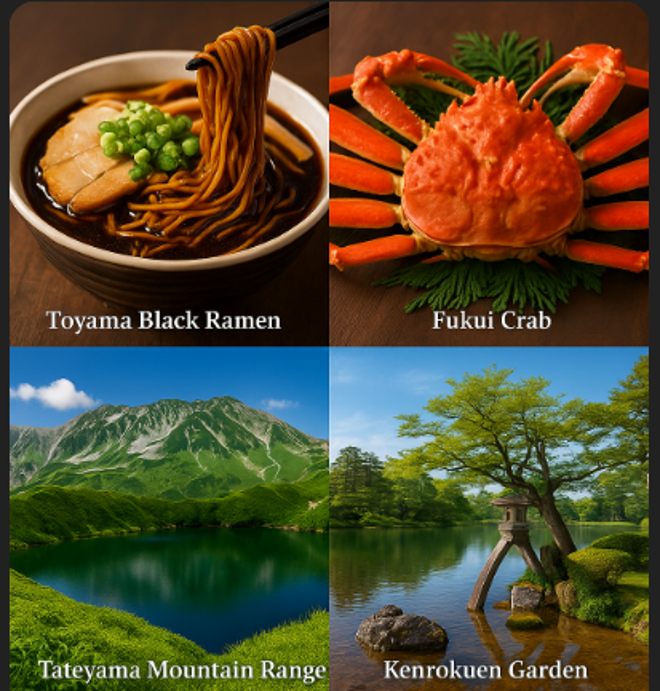北陸3県の美しい風景とグルメ